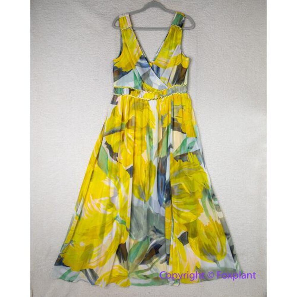 New! White House Black‎ Market Sleeveless V-Neck Braided Waist Maxi Dress, 12 - Picture 4 of 16